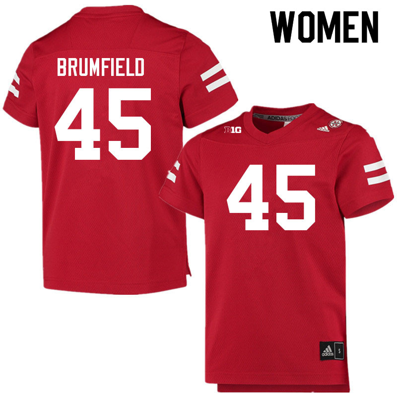 Women #45 Kyan Brumfield Nebraska Cornhuskers College Football Jerseys Sale-Scarlet